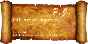 Pásztor Jusztin névjegykártya